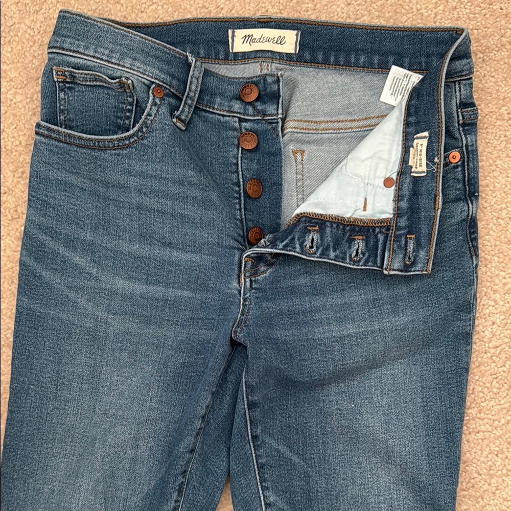 Madewell Blue Mid-Rise Skinny Crop Jeans